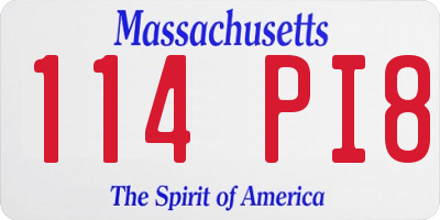 MA license plate 114PI8