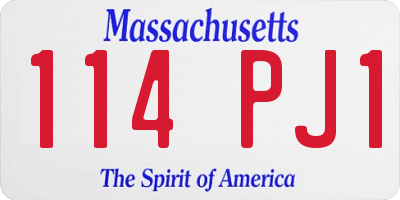 MA license plate 114PJ1