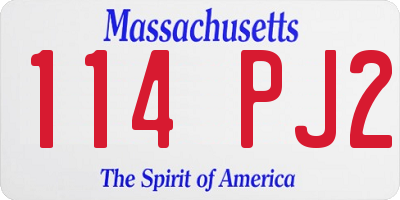 MA license plate 114PJ2