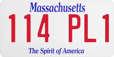 MA license plate 114PL1