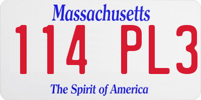 MA license plate 114PL3