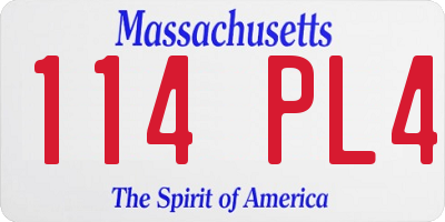MA license plate 114PL4
