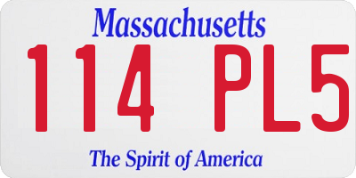 MA license plate 114PL5