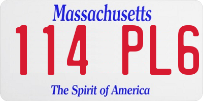 MA license plate 114PL6