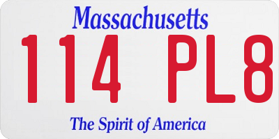 MA license plate 114PL8
