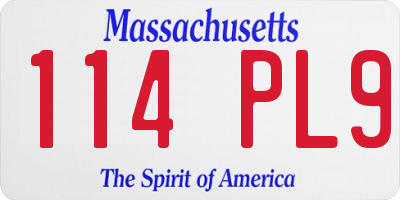 MA license plate 114PL9