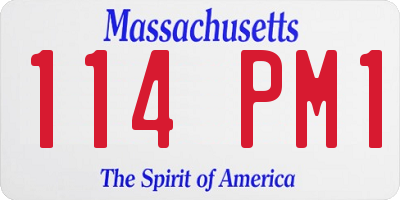 MA license plate 114PM1