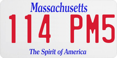 MA license plate 114PM5