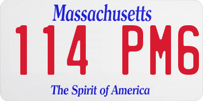 MA license plate 114PM6