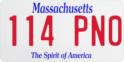 MA license plate 114PN0