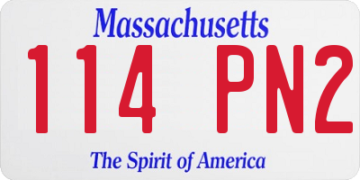 MA license plate 114PN2