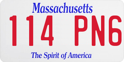 MA license plate 114PN6