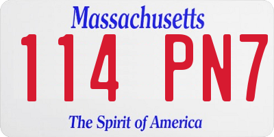 MA license plate 114PN7