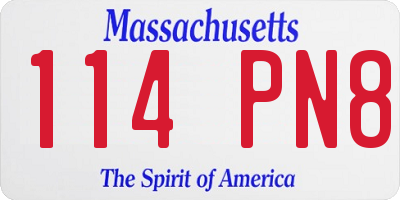 MA license plate 114PN8