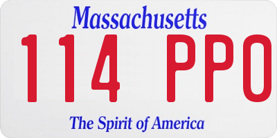 MA license plate 114PP0