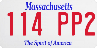 MA license plate 114PP2
