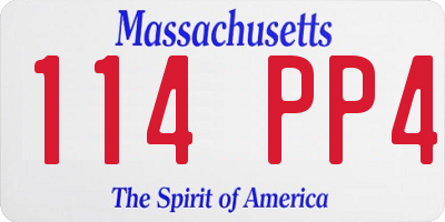 MA license plate 114PP4