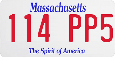 MA license plate 114PP5
