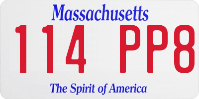 MA license plate 114PP8