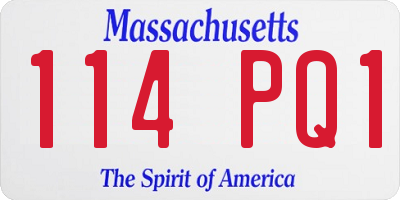 MA license plate 114PQ1