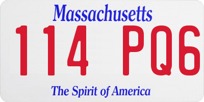 MA license plate 114PQ6
