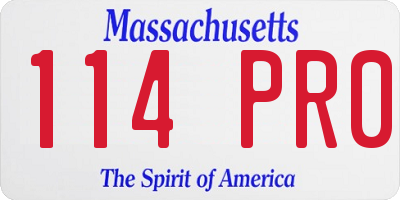 MA license plate 114PR0