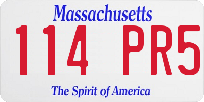 MA license plate 114PR5