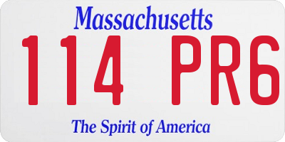 MA license plate 114PR6