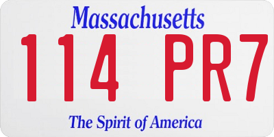 MA license plate 114PR7
