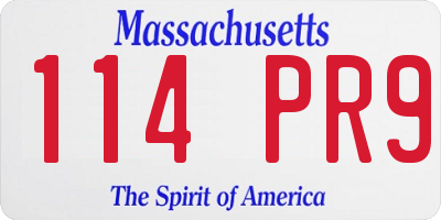 MA license plate 114PR9