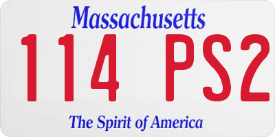 MA license plate 114PS2