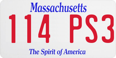MA license plate 114PS3
