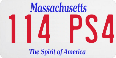 MA license plate 114PS4