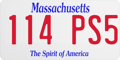MA license plate 114PS5