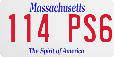 MA license plate 114PS6