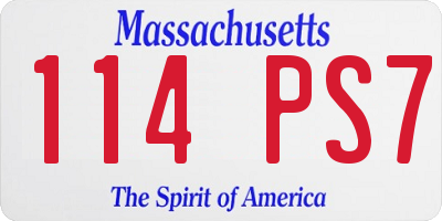 MA license plate 114PS7