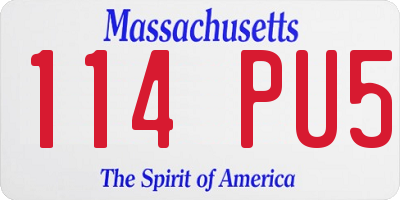 MA license plate 114PU5