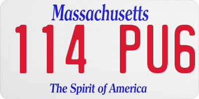 MA license plate 114PU6