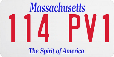 MA license plate 114PV1