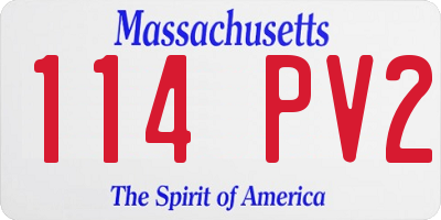 MA license plate 114PV2