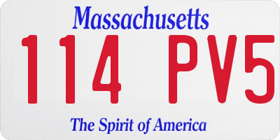 MA license plate 114PV5