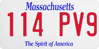 MA license plate 114PV9
