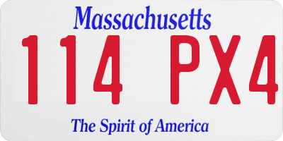 MA license plate 114PX4