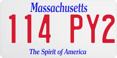 MA license plate 114PY2