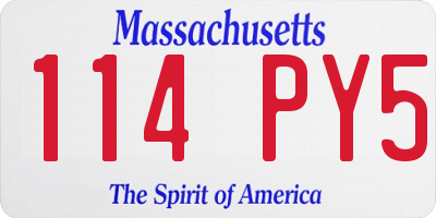 MA license plate 114PY5