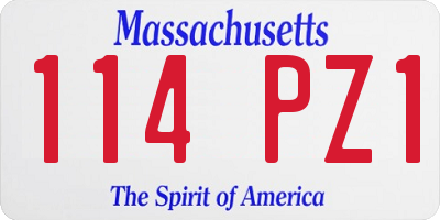 MA license plate 114PZ1