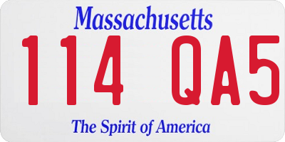 MA license plate 114QA5