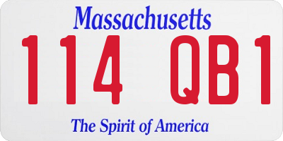 MA license plate 114QB1
