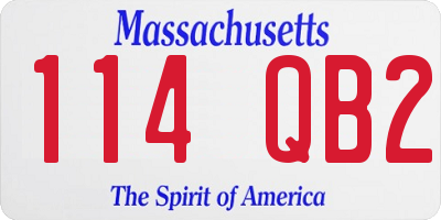 MA license plate 114QB2