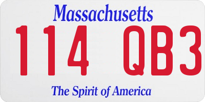 MA license plate 114QB3